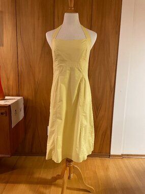 VINTAGE Jacob Butter Yellow Halter Dress